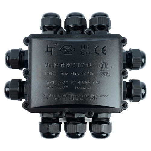 Распределительная коробка STEKKER LD554, количество вводов: 10, поликарбонат, нейлон, цвет черный, размер 183.1*163,1*59,4мм. фото 4