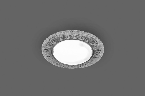 Светильник встраиваемый с белой LED подсветкой Feron CD4022 потолочный GX53 без лампы прозрачный фото 3