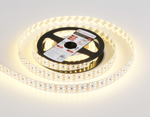 Светодиодная лента трехрядная 24В 2835 324Led 26Вт/м 3000K IP20 5м фото 3