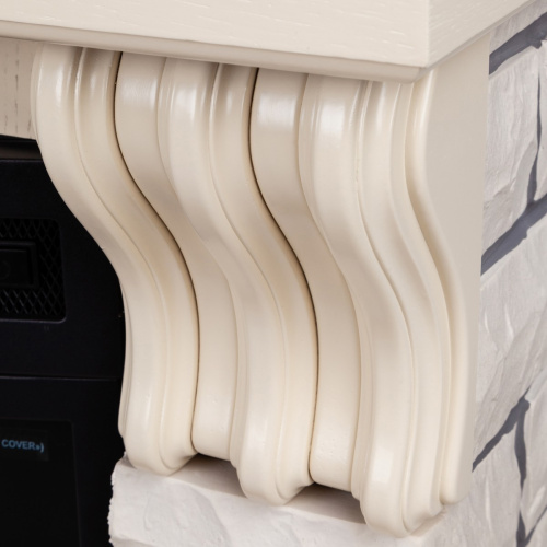 Каминокомплект COUNTRY/БРУКЛИН Белый дуб с очагом Электроочаг EVRIKA 25.5 фото 4