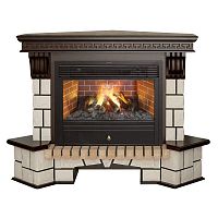 Электрокамин RealFlame Stone Coner AO античный дуб с очагом 3D Novara
