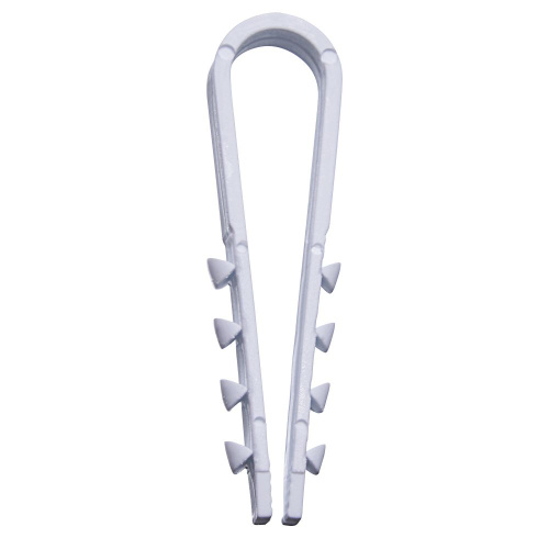 Дюбель-хомут для круглого кабеля (19-25мм), STEKKER DCL00-19-25, полипропилен, белый (100шт.) фото 2