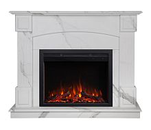 Электрокамин RealFlame Carolina 24/25,5 WT цвет мрамор белый с очагом Saphir 25,5