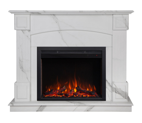 Электрокамин RealFlame Carolina 24/25,5 WT цвет мрамор белый с очагом Saphir 25,5 Электрокамин RealFlame Carolina 24/25,5 WT цвет мрамор белый с очагом Saphir 25,5