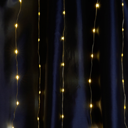 Светодиодная гирлянда Feron CL28 занавес Водопад  3*3м  + 3м 230V 2700K с контроллером, c питанием от сети, белый шнур