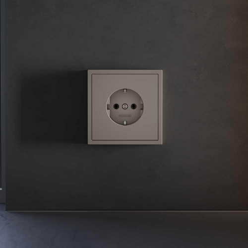 Накладка для розетки с заземлением, S70 (капучино) Voltum VLS000614