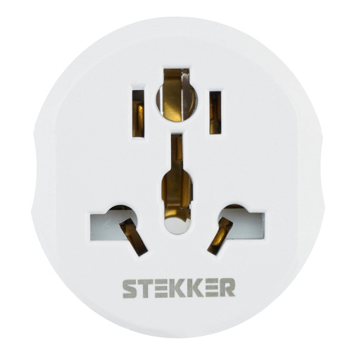 Адаптер-переходник для евровилки с/з, ультраплоский, STEKKER ADP16-06-20W , 250В, 16A, IP20,белый фото 2