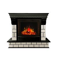 Электрокамин RealFlame Castle 25,5 AO античный дуб с очагом Evrika 25,5 LED