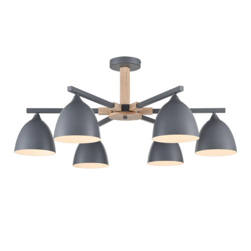 8096/6C MODERNI LN26 339 серый/серый металл, дерево/металл Люстра потолочная Е27 6*60W 220V COLANGE фото 6 8096/6C MODERNI LN26 339 серый/серый металл, дерево/металл Люстра потолочная Е27 6*60W 220V COLANGE фото 6