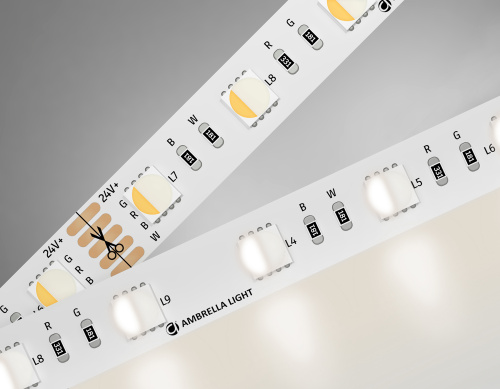 Светодиодная лента 24В 5050 60Led 10Вт/м Цветная RGB+W 4500K IP20 5м фото 2