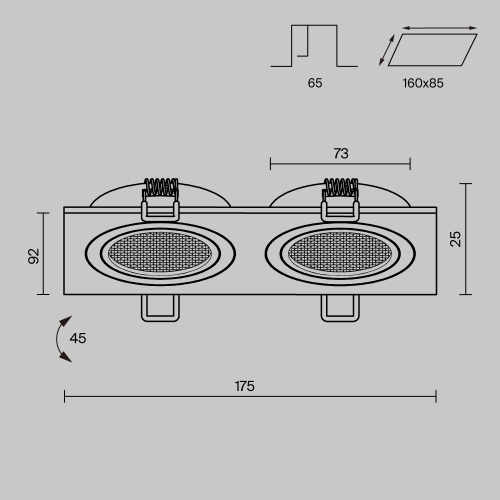 Встраиваемый светильник Technical DL024-2-02W-1(N) фото 9