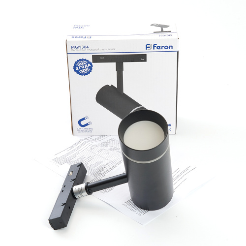Светильник светодиодный Feron MGN304 трековый низковольтный 10W, 800 Lm, 4000К, 90 градусов, черный фото 2