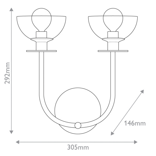 Бра Alora Mood, Арт. ALM-SYLVIA-2WB-BG-CL фото 2