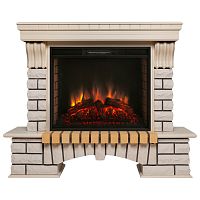 Каминокомплект COUNTRY/БРУКЛИН Белый дуб с очагом Электроочаг EPSILON 26