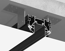 Шинопровод для монтажа в натяжной ПВХ потолок системы крепления Гарпун Magnetic Ultra slim 26 48В черный 3м