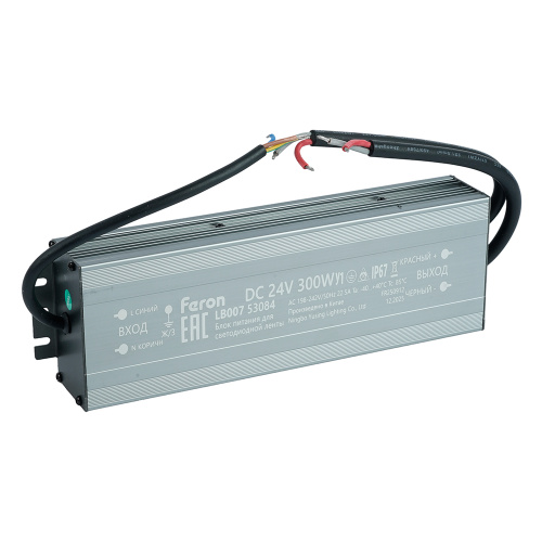 Трансформатор электронный для светодиодной ленты 300W 24V IP67 (драйвер), LB007 FERON фото 3