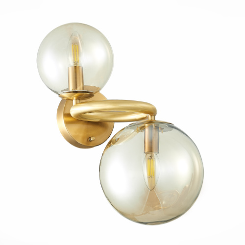 SL1162.301.02 Светильник настенный ST-Luce Латунь/Коньячный E14 2*40W GORIZIA фото 2