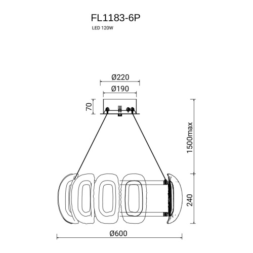Люстра подвесная Nobilta FL1183-6P фото 7