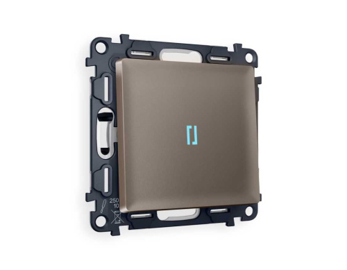 Комплект механизма 1-кл проходного выключателя AMBRELLA VOLT с подсветкой 10000K ALFA Темная бронза матовый QUANT (AP6320, VM105, G29B) MA632040