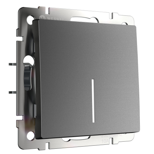 Выключатель одноклавишный проходной с подсветкой (графит матовый) W1112164 Выключатель одноклавишный проходной с подсветкой (графит матовый) W1112164