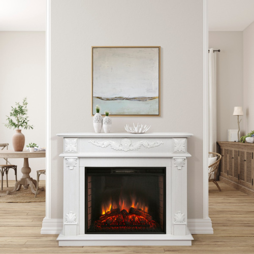 Каминокомплект PHILADELPHIA/ВЕРОНА Белое золото с очагом Электроочаг EPSILON 26 фото 7