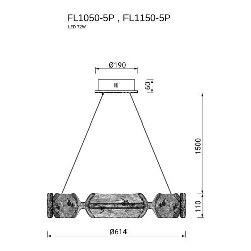 Люстра подвесная Epico Gold FL1050-5P фото 3