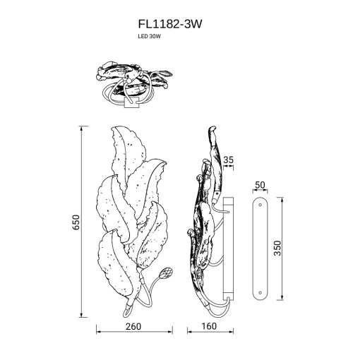 Бра Felicity Gold FL1182-3W фото 3