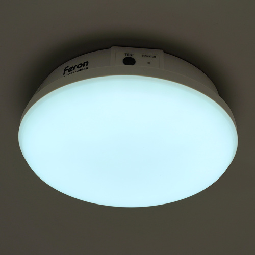 Светильник светодиодный Feron AL3025 с БАП в пластиковом корпусе 12W 6500K IP65 белый фото 3