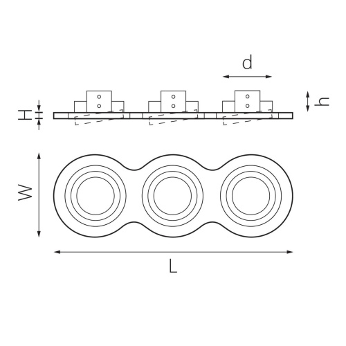 Комплект из светильника и рамки Lightstar Intero 16 (217639+217607+217607+217607) i639070707 фото 2