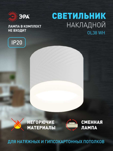 Настенно-потолочный светильник ЭРА OL38 WH Б0056387 фото 4 Настенно-потолочный светильник ЭРА OL38 WH Б0056387 фото 4