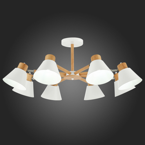 SLE103702-08 Светильник потолочный Светлое дерево, Белый/Белый E27 8*60W BUVE фото 7