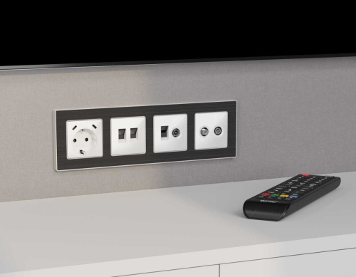 Комплект механизма розетки компьютерной + TV оконечной RJ-45 с автоматической защитной шторкой ALFA Белый глянец QUANT (AP1125, VM195) MA112510 фото 2 Комплект механизма розетки компьютерной + TV оконечной RJ-45 с автоматической защитной шторкой ALFA Белый глянец QUANT (AP1125, VM195) MA112510 фото 2