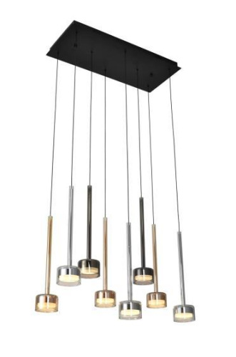 Люстра подвесная Alfa Light F3924-81 black+gol d+chrom e 40 70*30*H1 50