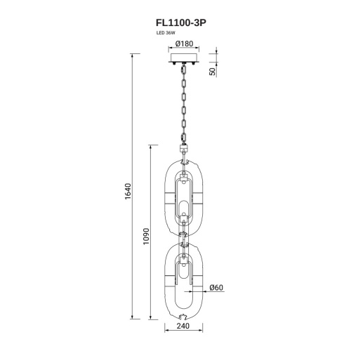 Подвесной светильник Anelli FL1100-3P фото 2