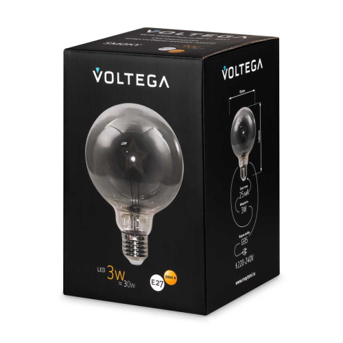 Лампа светодиодная филаментная Voltega 271 E27 3W 3000K дымчатая 8521 фото 7