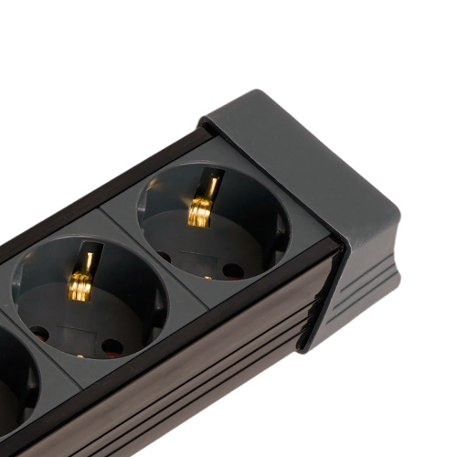 Сетевой фильтр 3-местный с/з STEKKER 3x1мм2, 5 м, 250В, 16А, серия Techno, HM22-31-05, черный фото 5