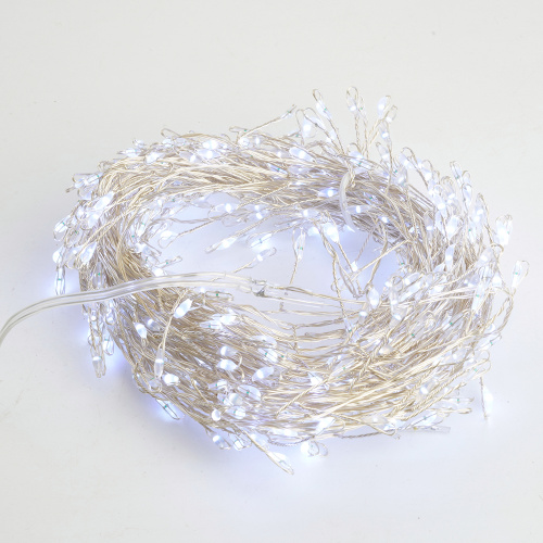 Светодиодная гирлянда Кластер (на проволоке) Feron CL584 линейная 12м 5000К, c питанием от сети 230V, прозрачный шнур фото 4