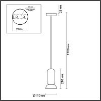 5054/1E PENDANT ODL24 379 белый/металл/керамика Подвес GU10 LED 4W KERAMA