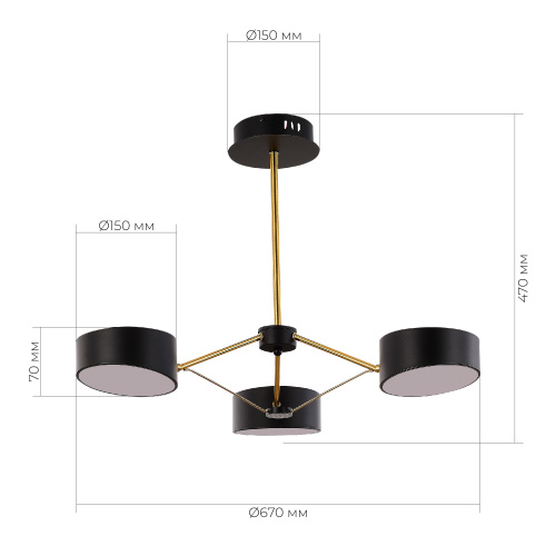 SLE6005-402-03 Светильник потолочный Черный, Золотистый/Черный LED 3*10W VALLE фото 2