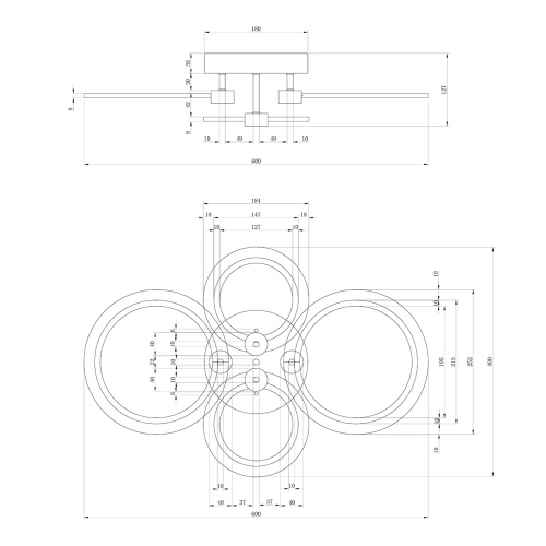 Потолочный светильник Escada 10224/4 LED*56W White фото 2 Потолочный светильник Escada 10224/4 LED*56W White фото 2