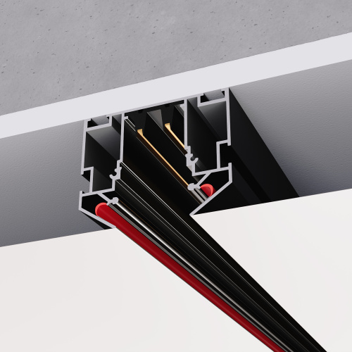 ST046.429.02 Шинопровод 220 под натяжной потолок  ST-Luce Черный Длина 2000мм (Заглушки 2+2 в ком) SKYLINE 220 фото 2