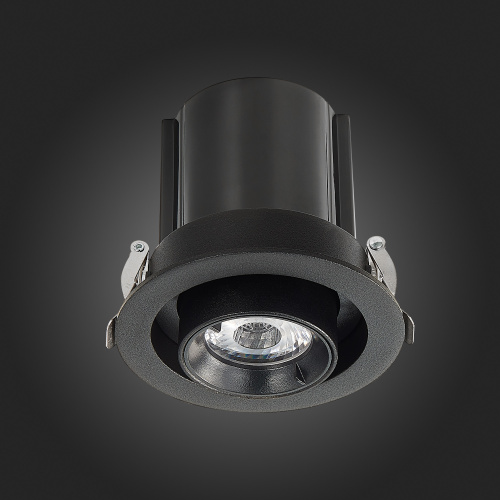ST702.338.12 Св-к встр. Черный LED 1*12W 3000K 900Lm Ra80 24° IP20 D90xH92 180-240V Встраиваемые светильники фото 3