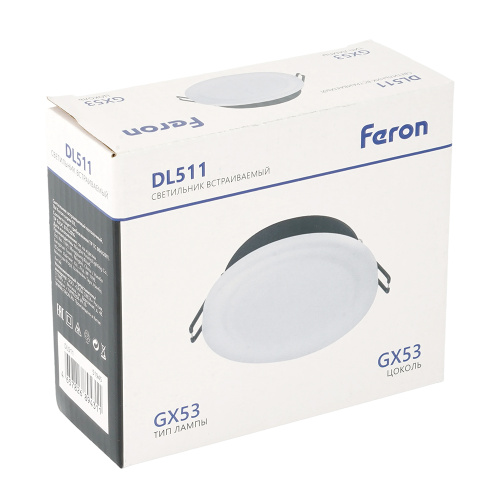 Светильник встраиваемый Feron DL511 потолочный GX53 черный фото 2