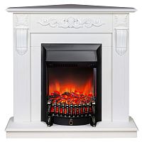 Электрокамин RealFlame Dominica Corner DN белый матовый с очагом Fobos Lux Black