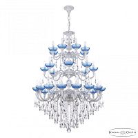 Люстра с хрустальными подвесками AL78101/16+8+8/300/3d B WMN P Aquamarine/M-1F Bohemia Ivele Crystal (Богемия Ивеле Кристалл)