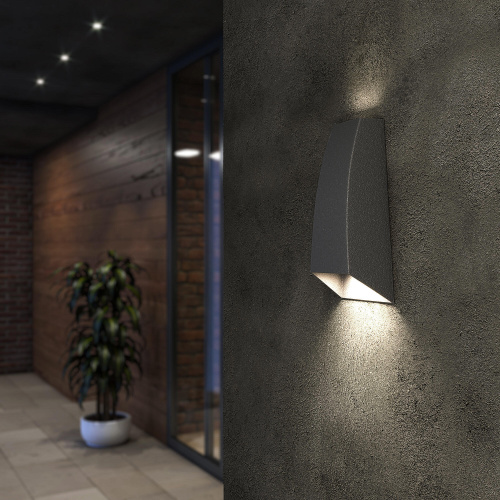 Уличный настенный светодиодный светильник 1016 TECHNO серый фото 2 Уличный настенный светодиодный светильник 1016 TECHNO серый фото 2