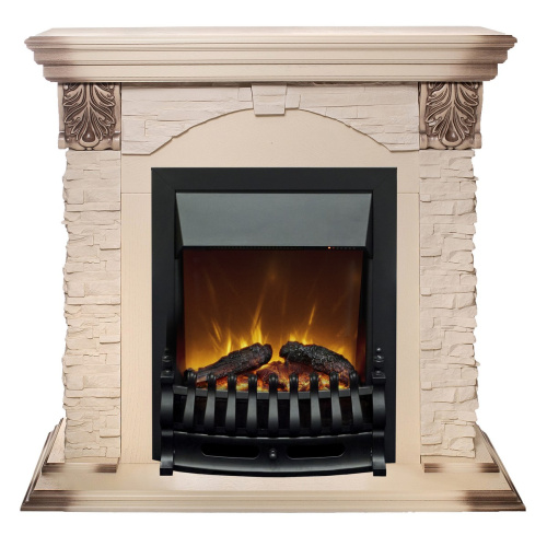 Каминокомплект DUBLIN LUX/ДУБЛИН ЛЮКС Бежевый дуб с серой патиной с очагом Электроочаг FOBOS ЛАЙТ/ФОБОС ЛАЙТ