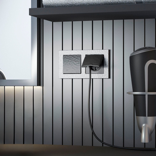 Выключатель одноклавишный проходной (Hammar черный) W1212008 фото 4