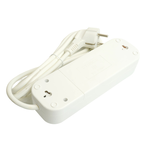 Удлинитель трехместный с/з  с выключ. STEKKER HM07-31-02 3x1мм2, 2м, серия Home (У16А-002), белый фото 3