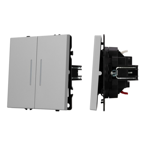 Механизм выключателя двухклавишный непроходной LED SWT-NOBE-MK02-SFPL-L-IS (230V, 10A) Arlight 059418 Механизм выключателя двухклавишный непроходной LED SWT-NOBE-MK02-SFPL-L-IS (230V, 10A) Arlight 059418